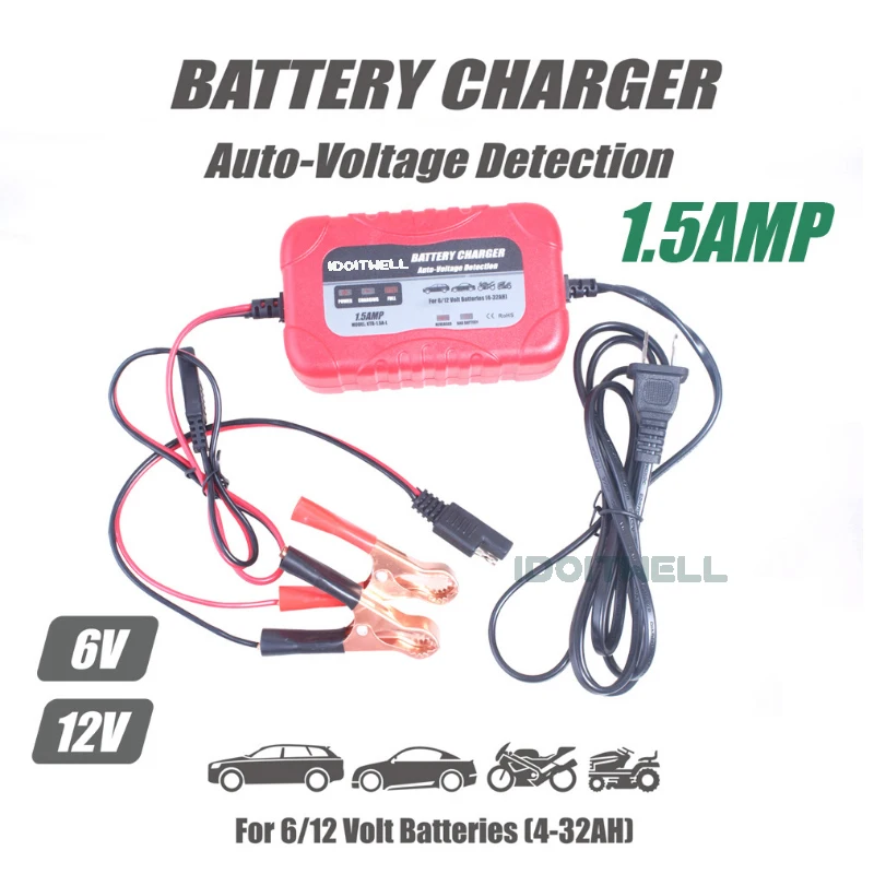 Авто vlitage detection 6V 12V зарядное устройство 1.5A игрушечный мотоцикл свинцово