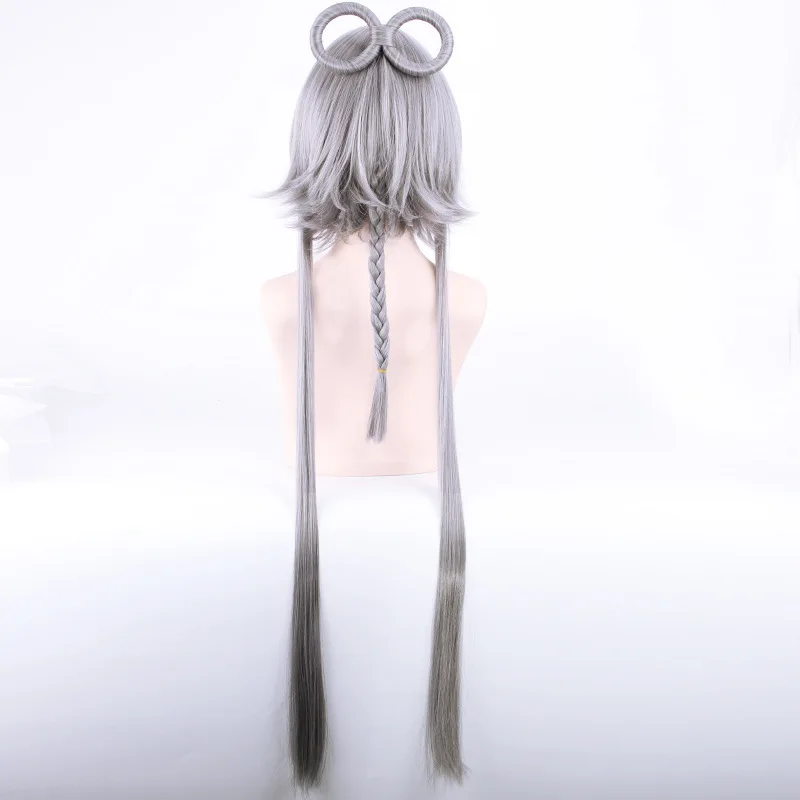 Женский длинный парик Vocaloid Luo Tianyi серебристо серый термостойкий YAYIN GONGYU для