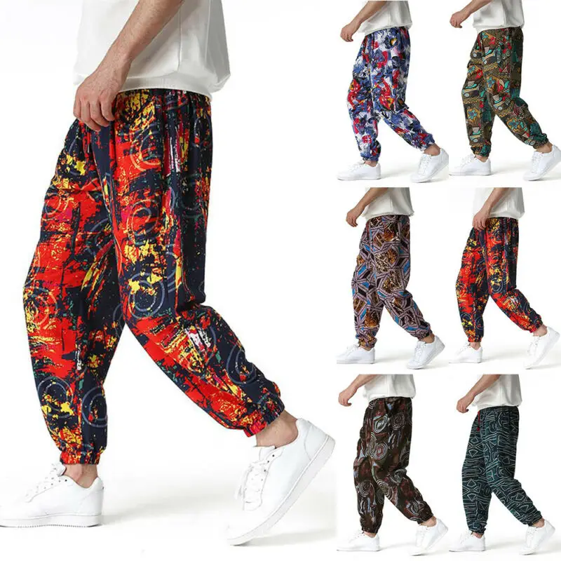 

Men's Casual Baggy Pants Bloomers Yoga Grm Loose Printed Harem Trousers Bottoms