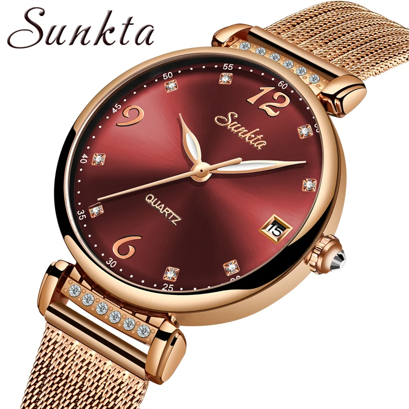 Relogio feminino SUNKTA 2019 модные женские часы Простые Романтические наручные reloj mujer Прямая
