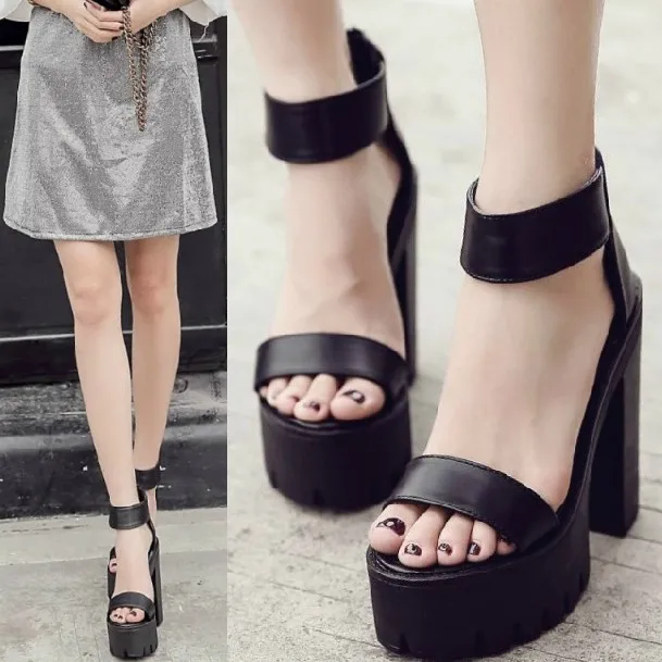 Летние модные женские Босоножки с открытым носком на толстой нескользящей