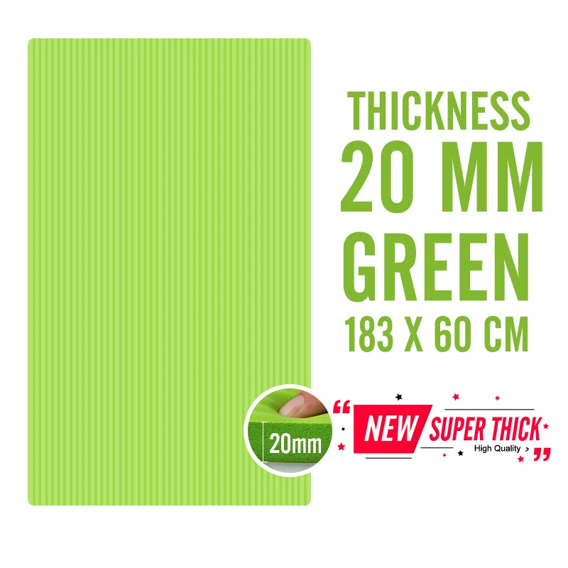 Track 20 mm Green 183X60X15 мм Нескользящие коврики для йоги, для фитнеса, безвкусные, для пилатеса, гимнастики, упражнений, утолщенные, для фитнеса, спортивные коврики, поддерживающие DIY печать - Цвет: Track 20 mm Green