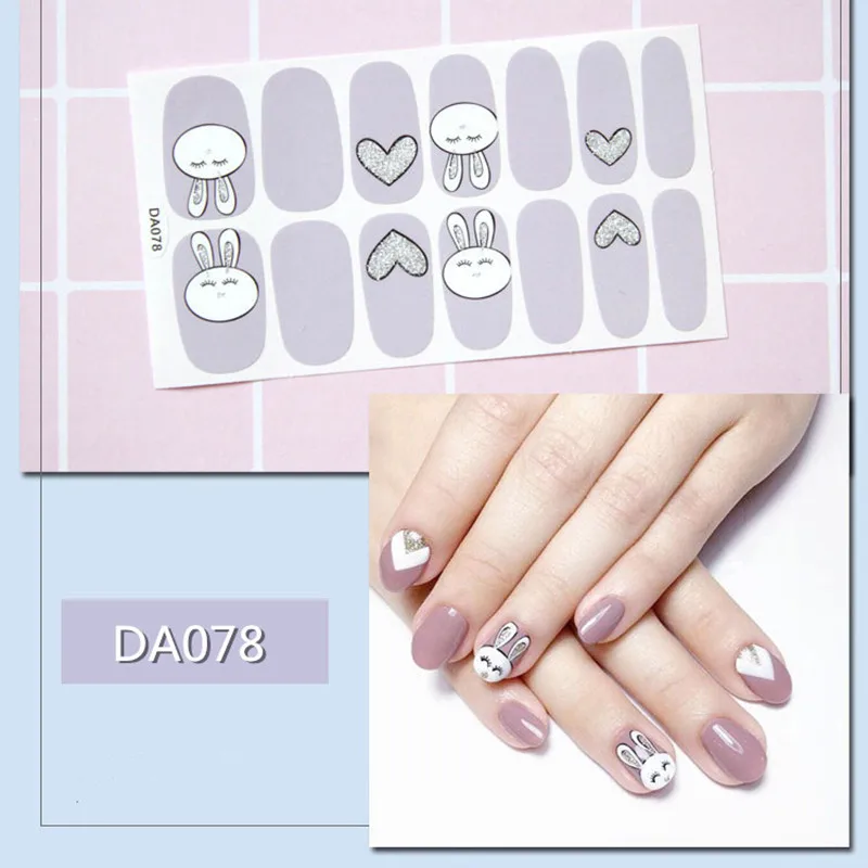 1 лист модный стикер для ногтей 3D Водонепроницаемый смешанный дизайн