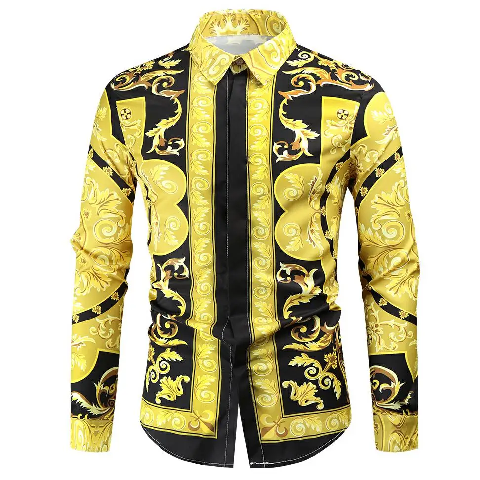 

Men Summer Shirts Harujuku Dress Men's Fashion Print Slim Fit Men's Paisley Shirt Button Down Shirts for Men Mens Dress Shirts
