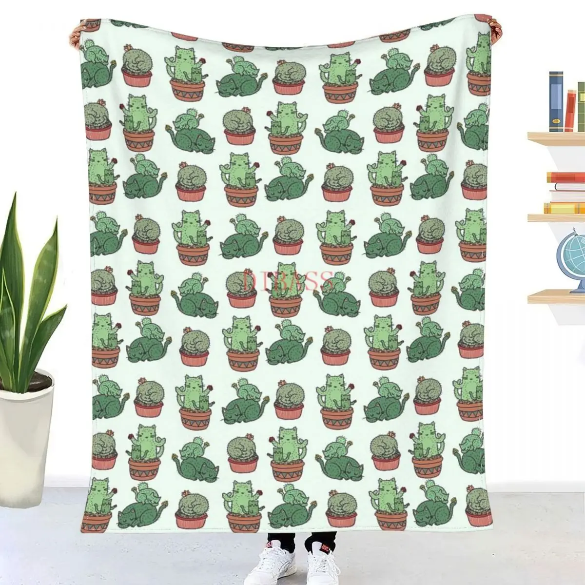 

Фланелевое покрывало с 3D рисунком кактуса, кошек, покрывало для дивана