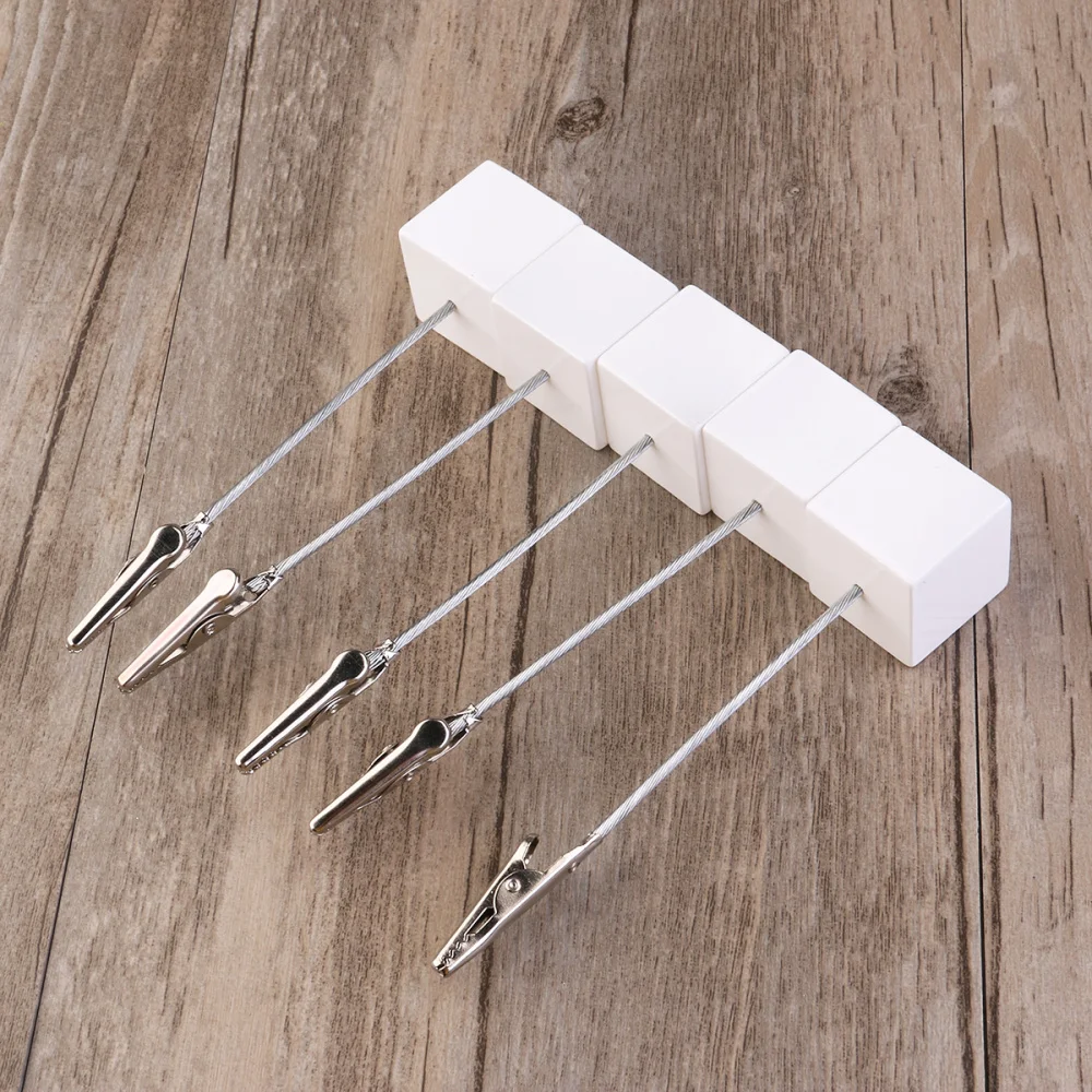

10pcs Cube Base Memo Photo Holder Paper Note Clip (White)