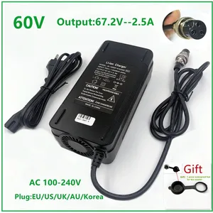 wheelbarrow charger lithium battery charger 60v 67 2v2 5a for 16s li ion lipo batteries free global shipping