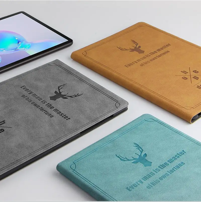 

Retro Deer Pattern Style Case For Samsung Galaxy Tab S6 10.5 2019 cases SM-T860 SM-T865 T860 Cover PU Leather Stand Funda + Film