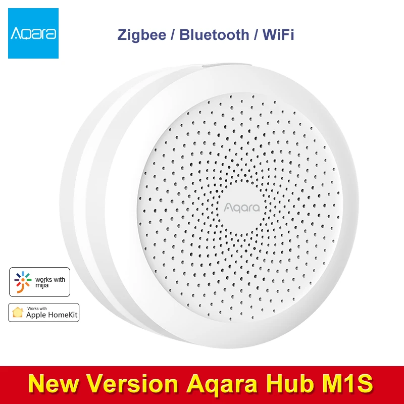

New Aqara M1S Hub Gateway Smart Zigbee 3.0 with RGB Led Night Light Wireless Remote Control Security For Apple Homekit Mi Home