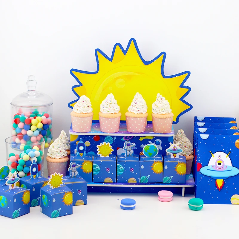 

Space astronauts Cake stand Cardboard Cupcake Holder Birthday Party Wedding Decor Dessert Table Display Supplies Centerpieces