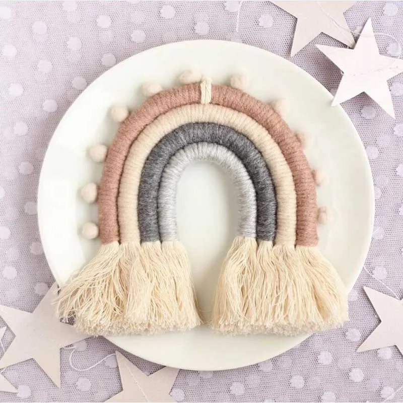 Скандинавский Радужный орнамент ручной работы в стиле бохо радужные кисточки