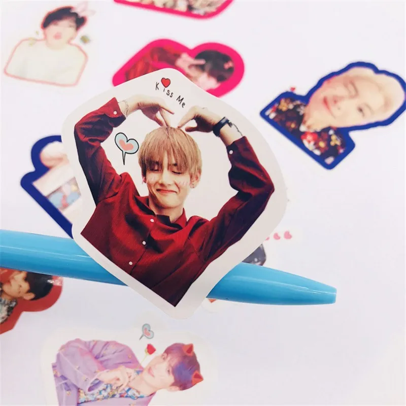 12-18 шт. Kpop Bangtan Boys JK JIMIN SUGA V JIN J-HOPE RM наклейки с большой головой ручная учетная
