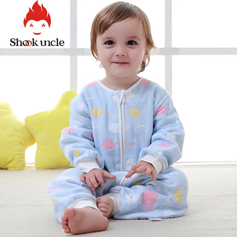 6-слойное хлопковое газовое платье для новорожденных спальный мешок весна-осень