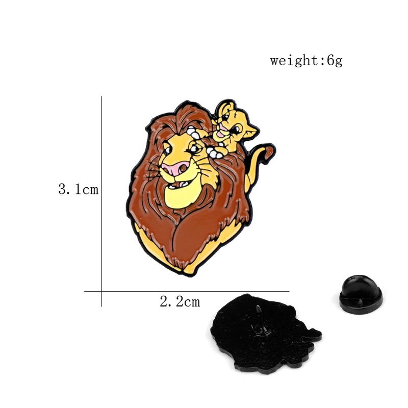 Мужская/Женская эмалированная брошь в виде знака Король Лев|Броши| |