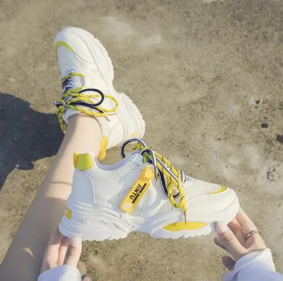 

Women Comfortable Sneaker Shoes Pink Chunky Sneakers Platform Wedge Wedges Shoes for Women Zapatos De Mujer Casual Shoes Size 42