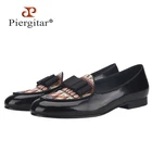 Piergitarбренд 2021 ручной работы из кожи в стиле пэчворк Пейсли шаблон хлопок мужские лоферы модные вечерние и свадебные мужские туфли на плоской подошве с бантом;