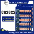 100 шт.лот SONY оригинальный CR2025 кнопочный аккумулятор 3 в литиевые батареи CR 2025 для часов пульт дистанционного управления игрушек компьютера калькулятора