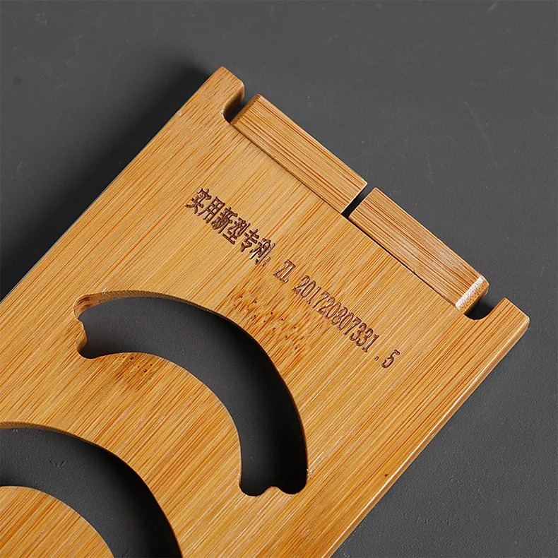 

Natural Bamboo Rectangular 8 Grid Cup Holder Tea Cup Shelf Kung Fu Tea Storage Rack Drain Household Solid Wood Drying Cup Tool