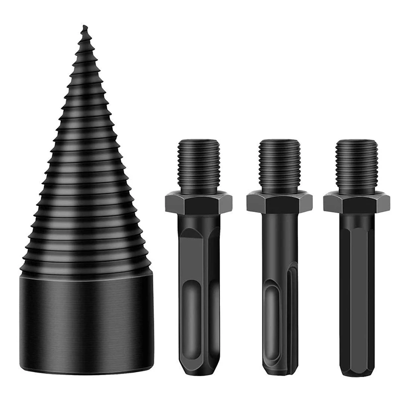 

3 Pcs 42mm Wood Splitter Drill Bit Removable Log Splitter Drill Bit Firewood Kindling Splitter for Electric Drill