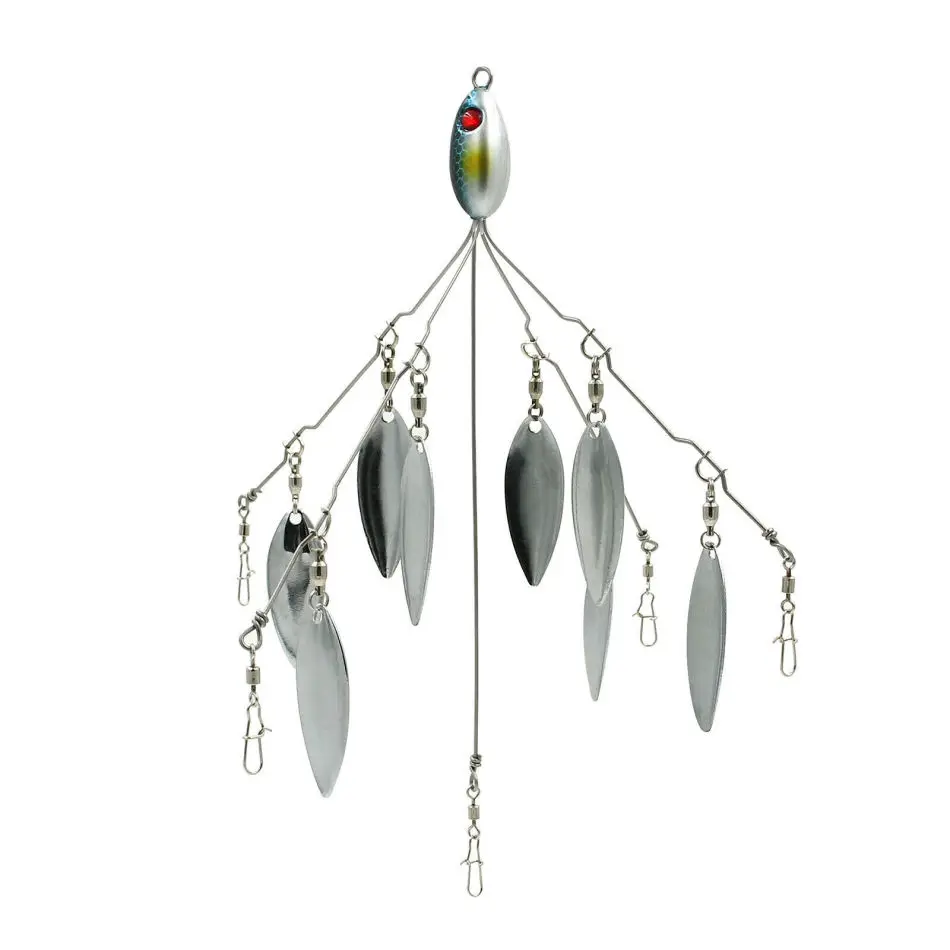 5 Arm 8 Bladed Bass Fishing Alabama Umbrella Group Lure Snap Swivel Spinner Freshwater Saltwater | Спорт и развлечения