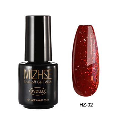 SetD08 HZ002 MIZHSE 7 мл Сияющий УФ-Гель-лак Алмазный Блеск Блестки Платиновый Гель-лак для ногтей Полупостоянный дизайн ногтей УФ и светодиодный Гель-лак - Цвет: SetD08 HZ002