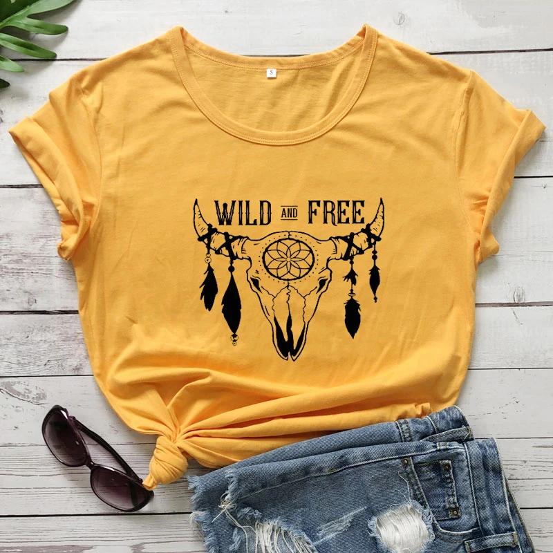 Женская футболка в стиле бохо с рисунком дикой природы - купить по выгодной цене |