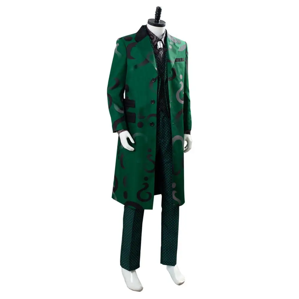 Готэм Сезон 5 Riddler Косплэй Ботинки в стиле Эдвард Нигма костюм пальто зеленый