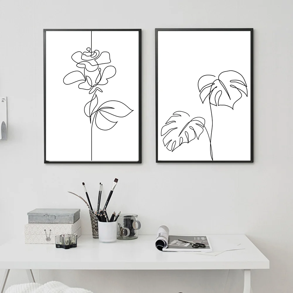 Абстрактная Картина на холсте линейный плакат минималистичное настенное