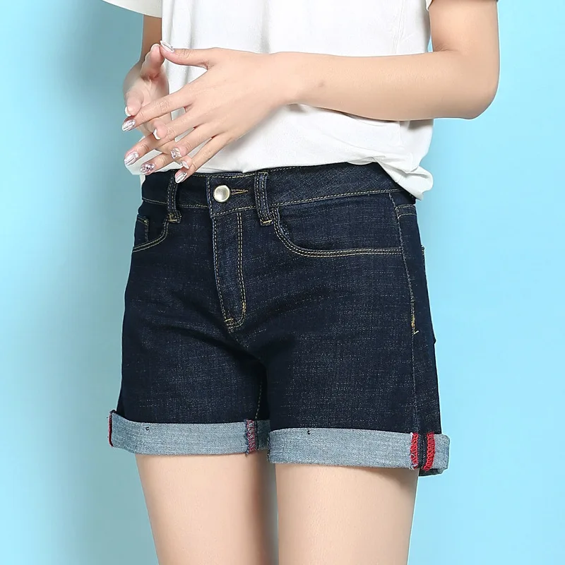 Женские джинсовые шорты с высокой талией женские эластичные разных размеров