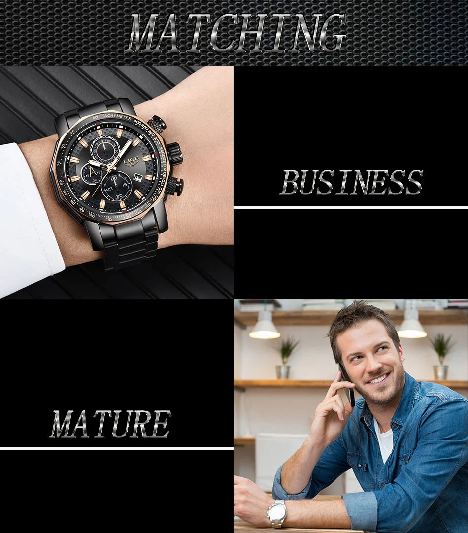 Relogio Masculino, новинка, модные брендовые мужские часы LIGE, полностью стальные бизнес кварцевые часы, военные спортивные водонепроницаемые часы для мужчин