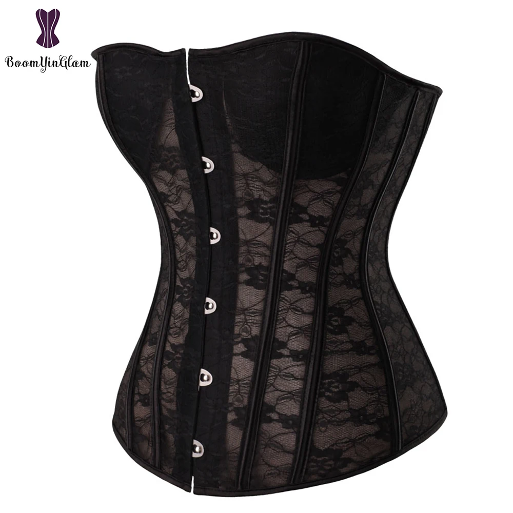 

Plus Size Bustier Corsets Gothic Lace Up Binders and Shapers Overbust Shapewear Women Sexy Slimming Waist Trainer Boned Corset