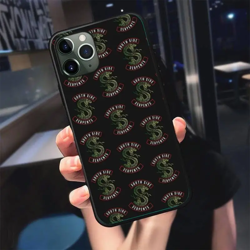 

American TV Riverdale Southside Serpents Phone Case For Black-Iphone 5 5s se 6 6s 7 8 11 12 X Xs Xr Pro Plus Max Mini Cover