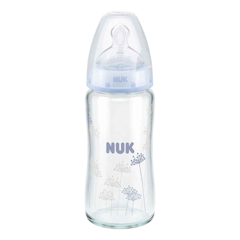 Бутылочка NUK FС+ стекло 240 мл с соской из силикона отв.&quotМ&quot разм. 1|Бутылки| |
