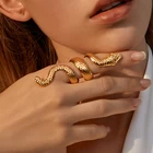 Модное женское кольцо, винтажные кольца для женщин, 2022 г., новый тренд, змеиная форма, крупные модные ювелирные изделия, аксессуары, 2 цвета