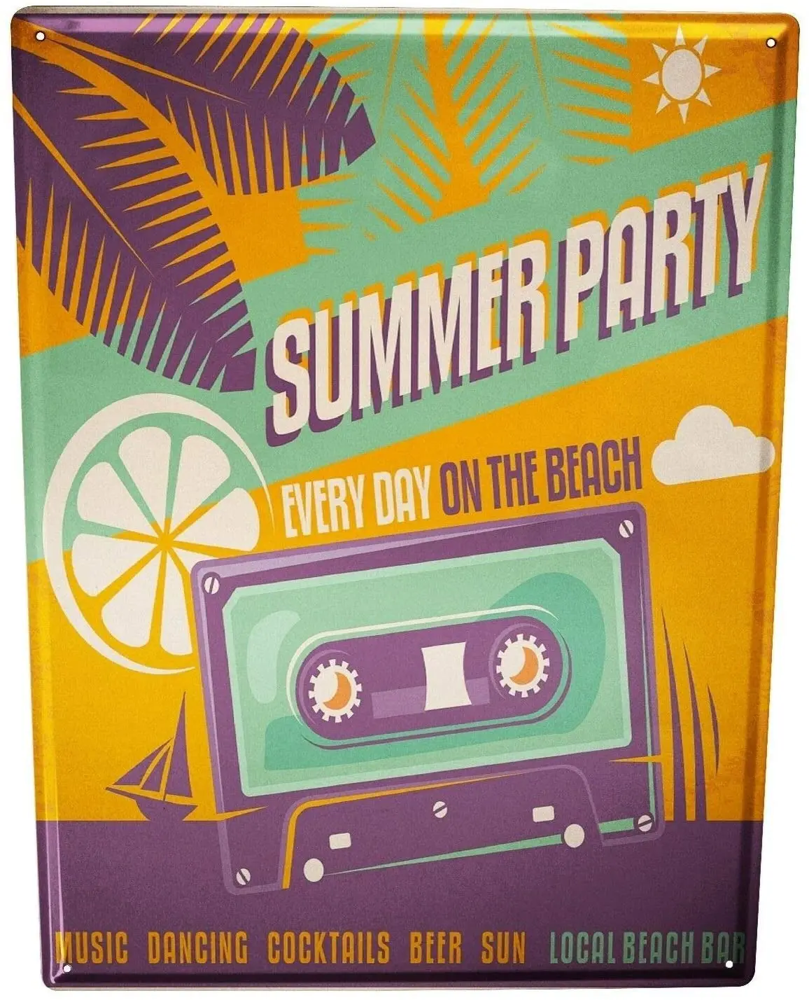 

Жестяной знак (Летняя Вечеринка), 12x8 дюймов, украшение для бара, дома, кафе, стены, Ретро Декор