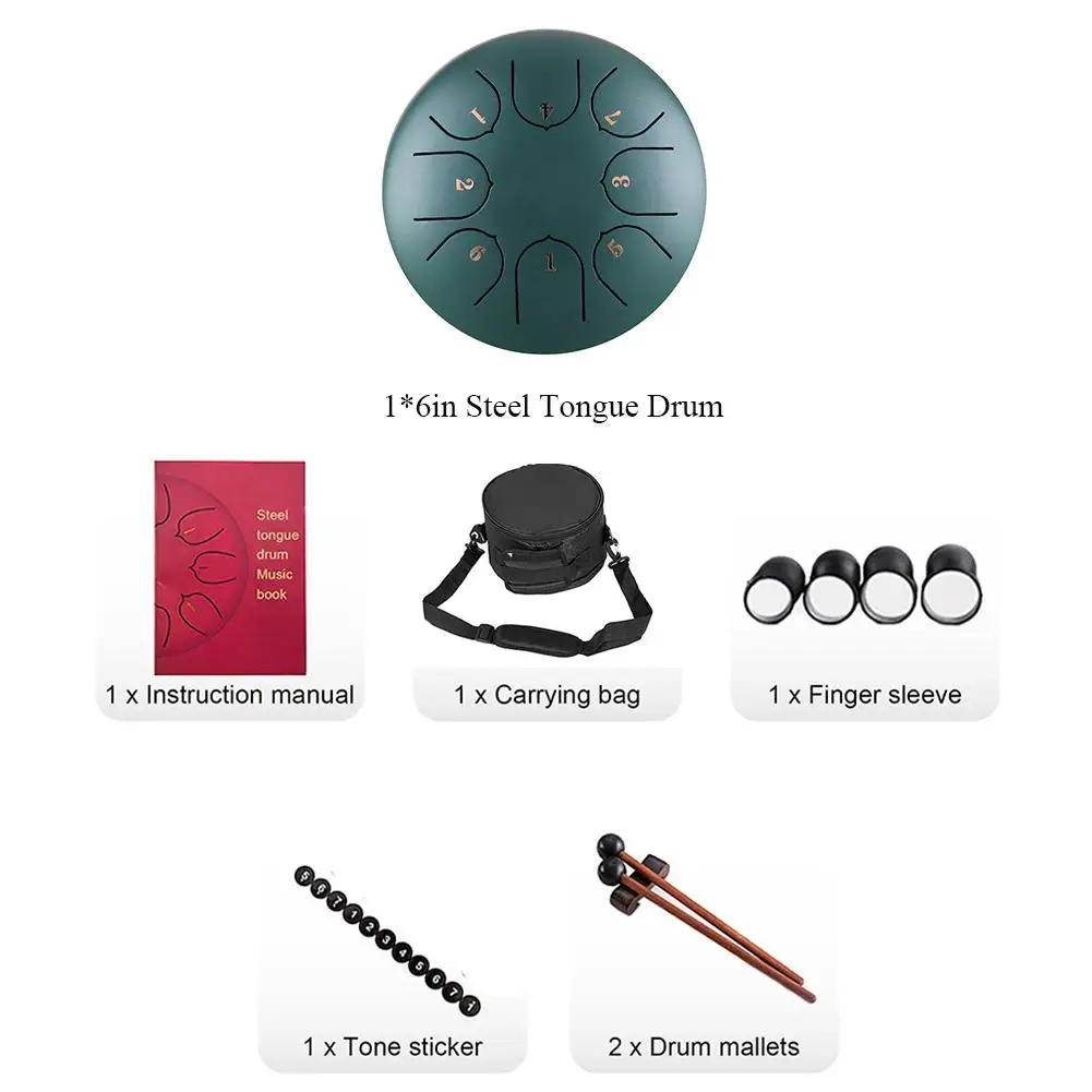 12 дюймов 11 нот D Основной стальной язык барабан Handpan ручной барабан с барабанчиками с пальчиковыми кроватками Йога Медитация Zazen Релакс