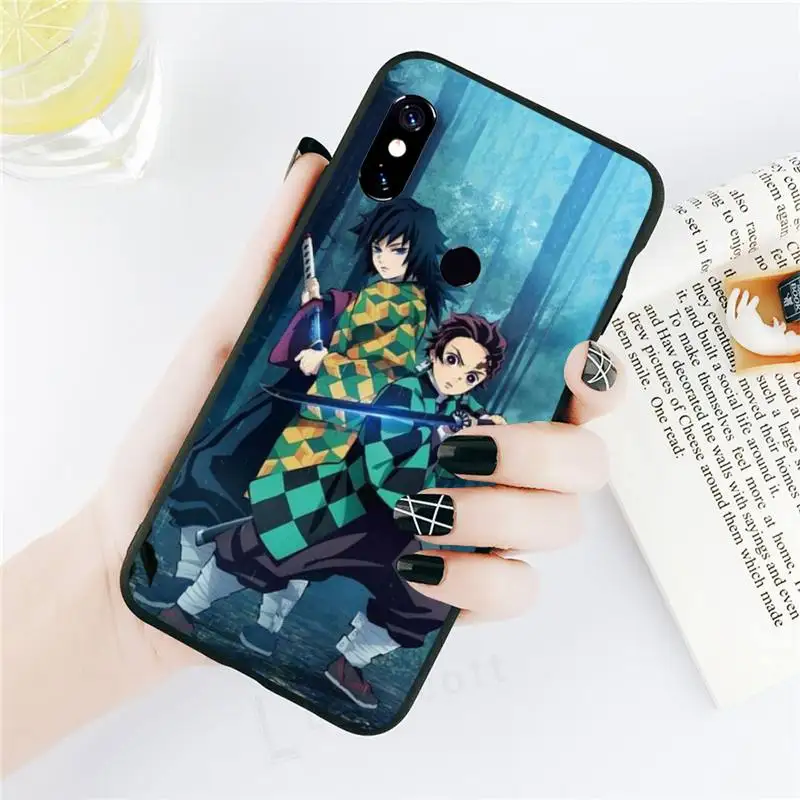 

Demon Slayer Kimetsu no Yaiba anime Phone Case black For Xiaomi Redmi mi note 7 8t 9 9t 9s 8 10 10t 11 pro lite K20 max 3