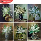 Алмазная 5D картина HUACAN, ваза из цветов, вышивка крестиком, украшение для дома, мозаика, украшение для стен