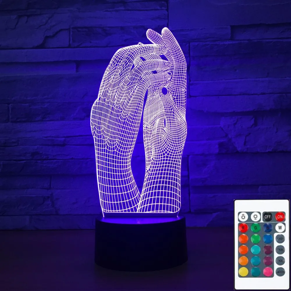 

3D-1018 Красивая 3D лампа Love с двумя ручками светодиодный ночник USB сенсорный Настольный светильник украшение вечерние праздничные домашние св...