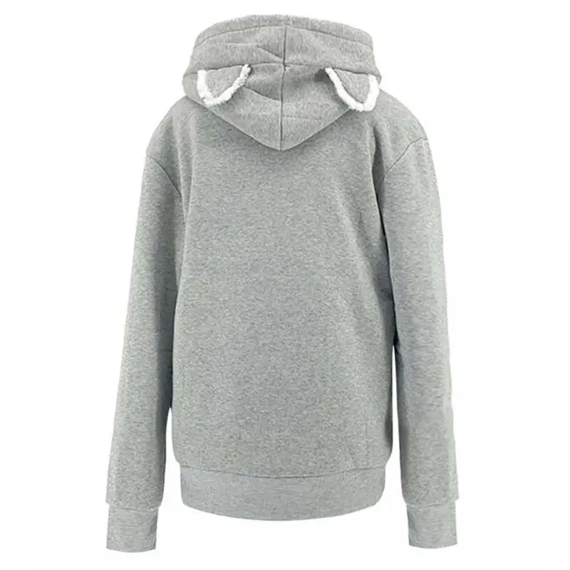 

Spring Fashion Women's Sweatshirt Cute Girl Hoodie Sweatshirt Cat Ear Decoration Hooded Casual Pullover Long Sleeve Jumper Tops