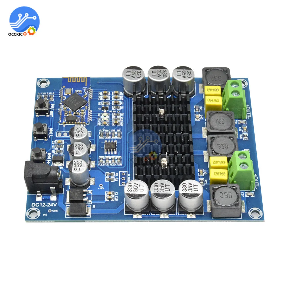 TPA3116D2 аудио усилительная плата Bluetooth двухканальный DC12-24V 2X120 Вт высокой мощности стерео звуковая плата 2*120 Вт Цифровой усилитель