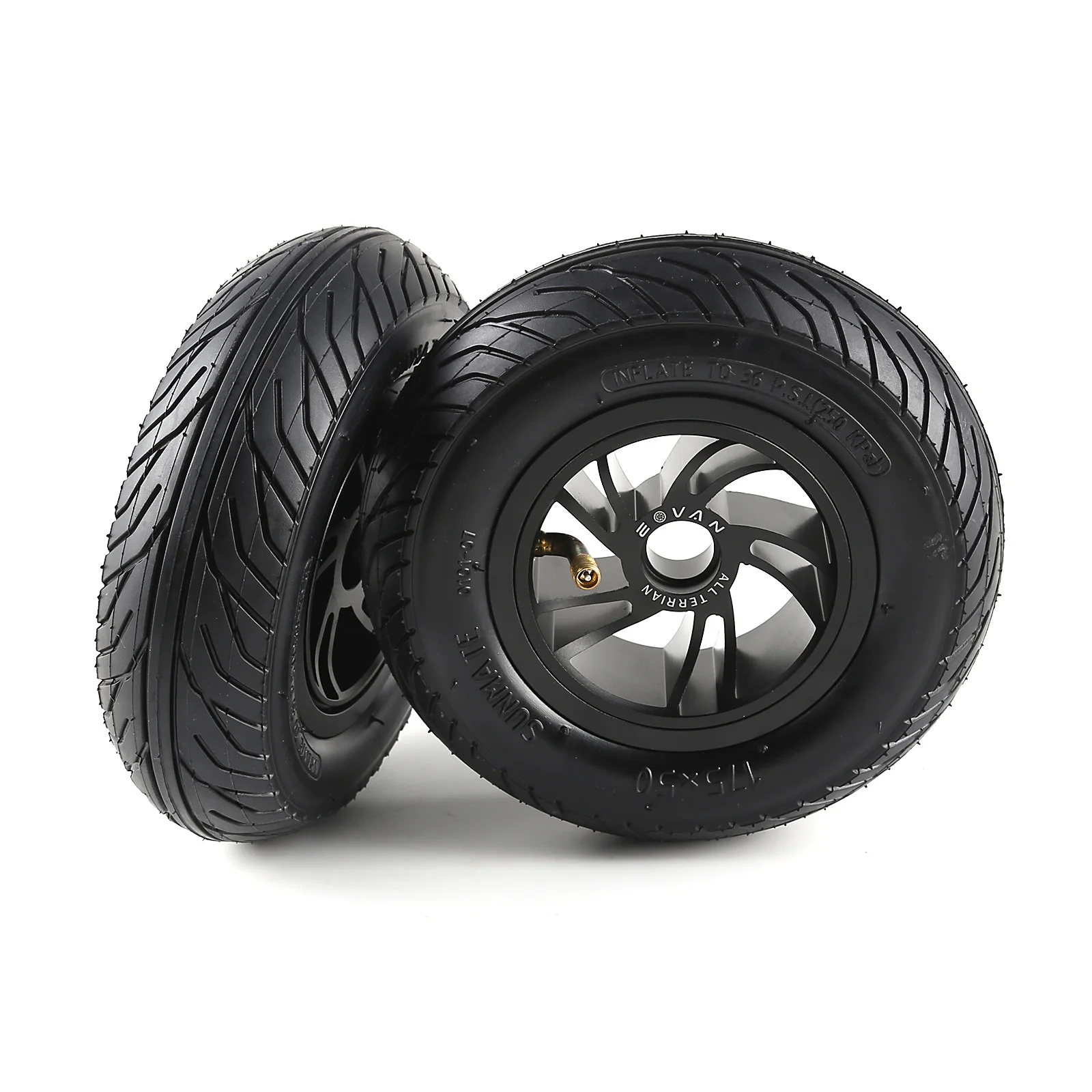 

Eovan 2/4 Pcs 175AT All-Terrain Machinery Pneumatic Tire Wheels - Black