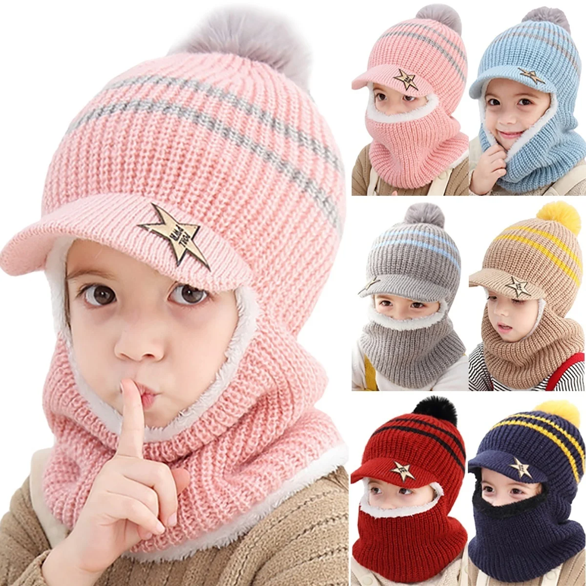 

Дети Hearwear шарф шляпа Дети головной убор малыш девочка мальчик ребёнок Младенец Зима теплая вязаная шапка шарф шапка