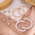Круглые серьги-кольца с белым жемчугом для женщин, большие модные круглые кольца, свадебная бижутерия