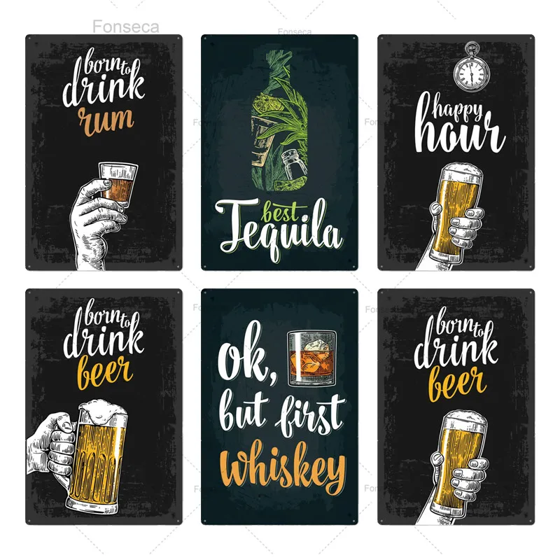 

Beer Vintage Metal Poster Plaque Tin Sign Metal Wall Decor Pub Bar Man Cave Club Decorative Plate