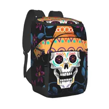 Picnic Cooler Backpack Day Dead Skull Waterproof Thermo Bag Refrigerator Fresh Keeping Thermal Insulated Bag