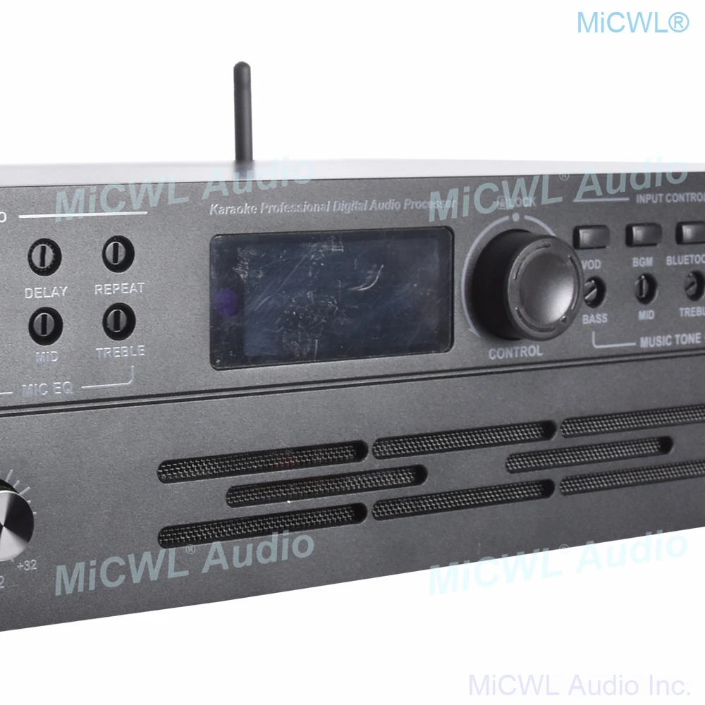 MiCWL Bluetooth 1100 Вт 2 канальный цифровой Мощность усилитель караоке аудио процессор AV