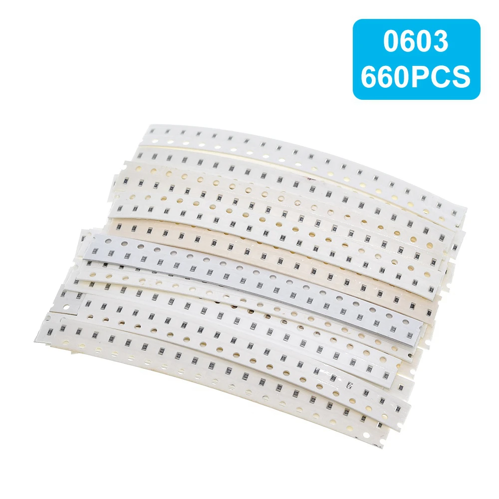 Комплект резисторов ShengYang 0603 0805 1206 SMD разные комплекты 1 Ом 1М 1% 33 значения 20 шт. = 660