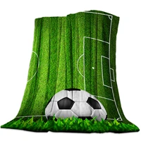 soccer football game competition in gymnasium bedspread blanket high density super soft flannel blankets sofa bed car portable