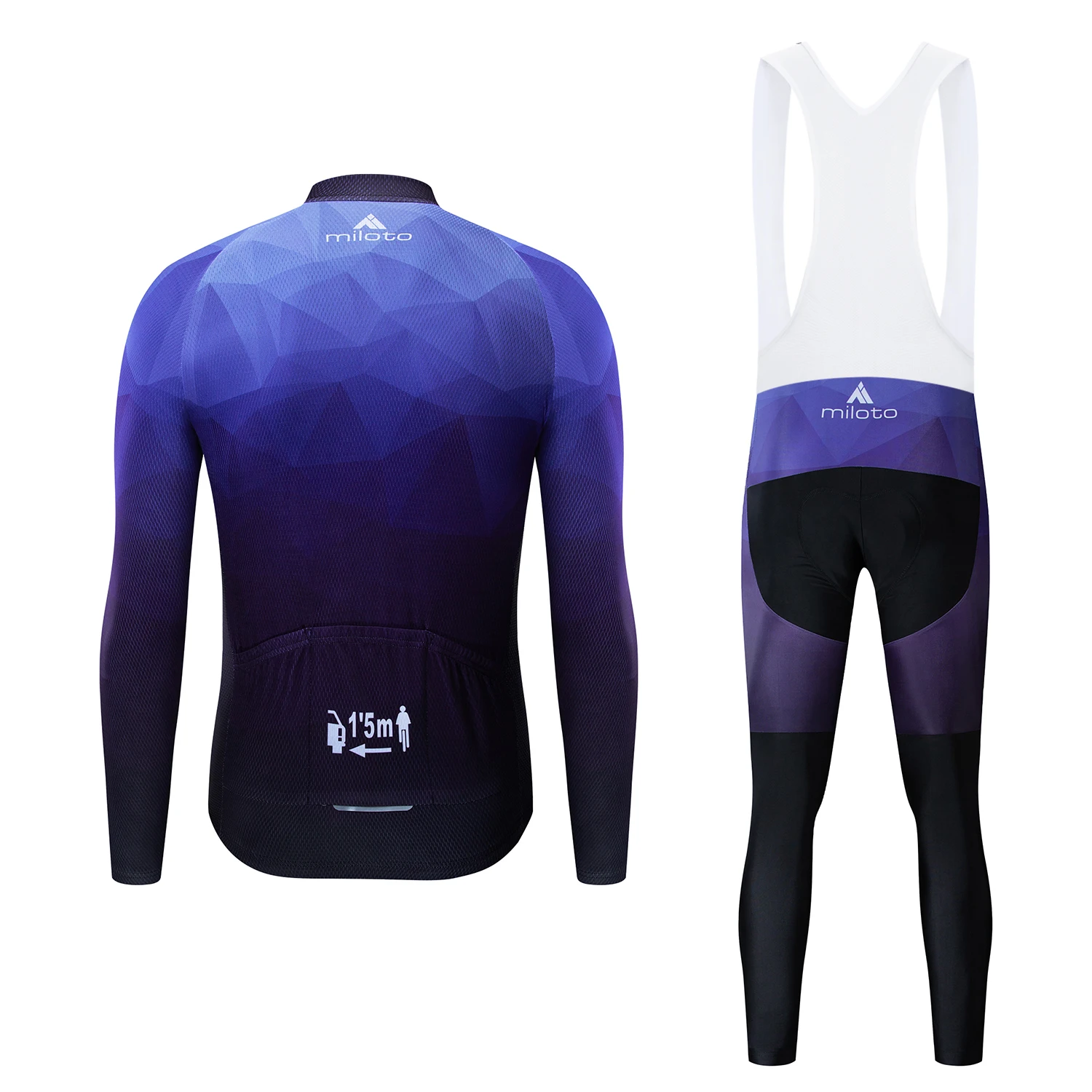 2021 Синий Профессиональный комплект зимней велоодежды с длинным рукавом